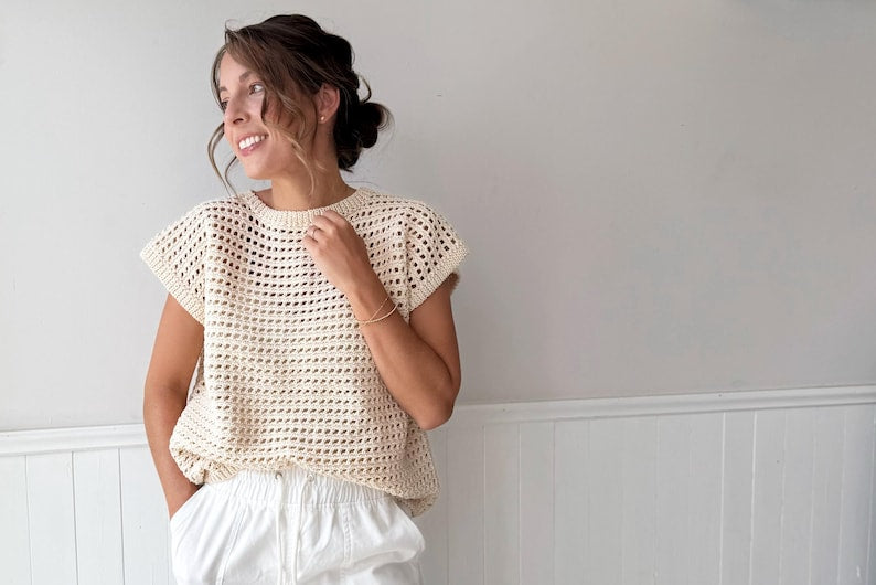 Crochet Pattern - Wren Rattan Crochet Top by Lakeside Loops